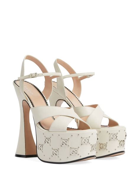 gucci platform sandals white multicolor|gucci platform sandals price.